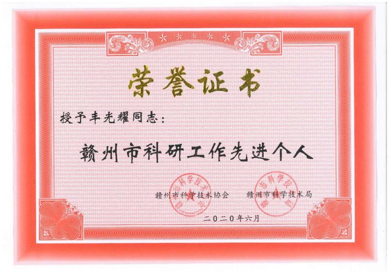 总工程师个人荣誉